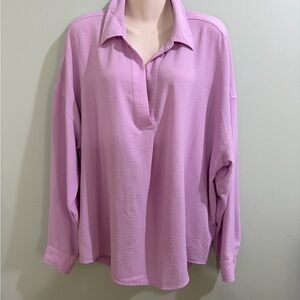 Rafaella Light Purple Long Sleeve Blouse Size XXL